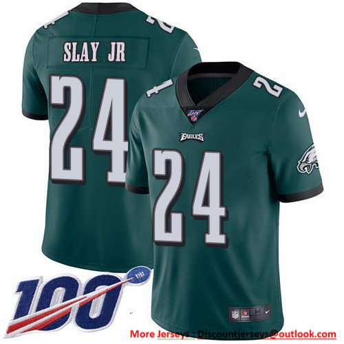 Nike Eagles #24 Darius Slay Jr Green Team Color Men's Stitched NFL 100th Season Vapor Untouchable Limited Jersey