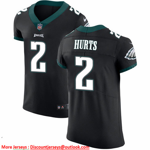 Nike Eagles #2 Jalen Hurts Black Alternate Men's Stitched NFL New Elite Jersey