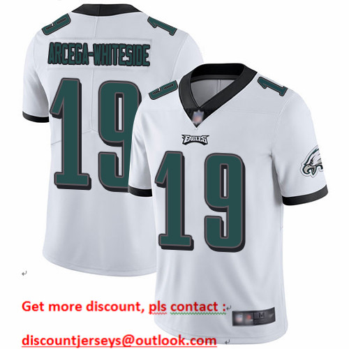 Eagles #19 JJ Arcega-Whiteside White Men's Stitched Football Vapor Untouchable Limited Jersey