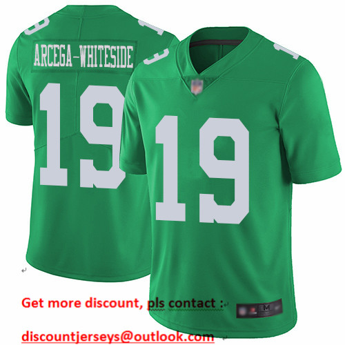 Eagles #19 JJ Arcega-Whiteside Green Men's Stitched Football Limited Rush Jersey