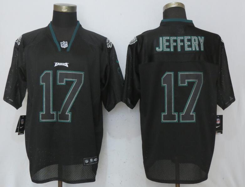 Nike Eagles #17 Alshon Jeffery Black Lights Out Elite Jersey