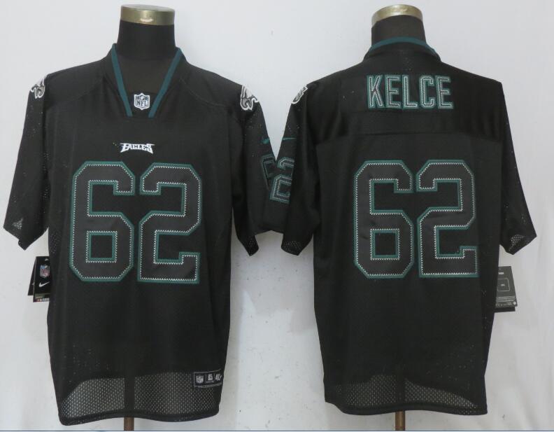 Nike Eagles #62 Jason Kelce Black Lights Out Elite Jersey