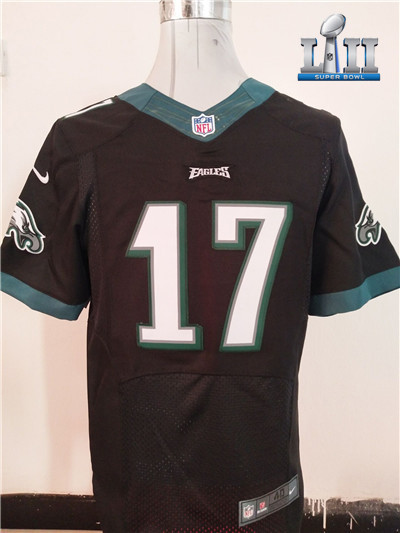 NEW Philadelphia Eagles #17 Alshon Jeffery Black Super Bowl LII Alternate NFL New Elite Jersey