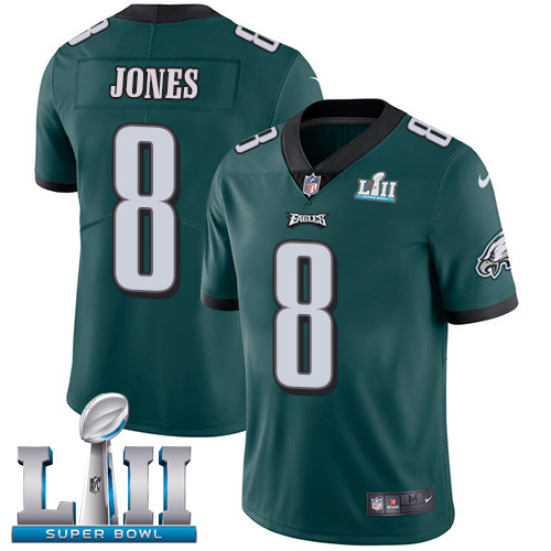 Nike Eagles #8 Donnie Jones Midnight Green Team Color Super Bowl LII Men's Stitched NFL Vapor Untouchable Limited Jersey