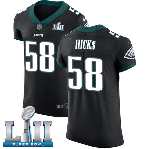 nike Eagles #58 Jordan Hicks Black Alternate Super Bowl LII Men's Stitched NFL Vapor Untouchable Elite Jersey