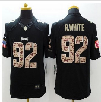 New Philadelphia Eagles #92 Reggie White Black Men's Stitched NFL Limited Salute to Service jersey