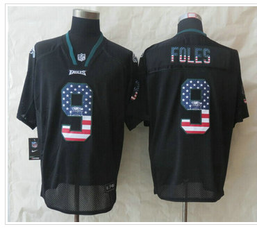 New Philadelphia Eagles #9 Nick Foles USA Flag Fashion Black Elite Jerseys