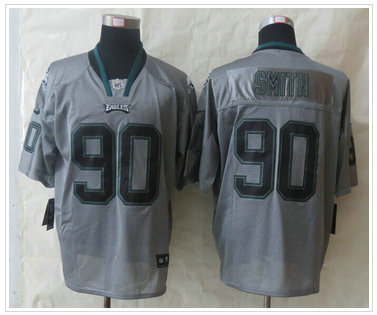 New Philadelphia Eagles #90 Marcus Smith Lights Out Grey Elite Jerseys