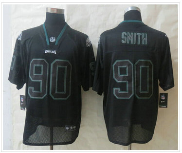 New Philadelphia Eagles #90 Marcus Smith Lights Out Black Elite Jersey