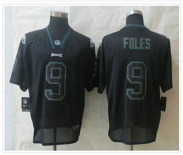 New Philadelphia Eagles #9 Nick Foles Lights Out Black Elite Jersey