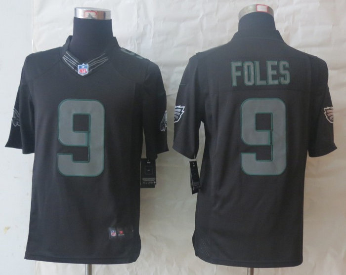 NEW NFL Philadelphia Eagles 9 Nick Foles Black Jerseys(Impact Limited)