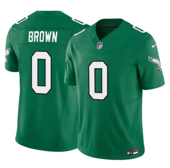 Men's Philadelphia Eagles #0 Hollywood Brown Kelly Green 2026 F.U.S.E. Throwback Vapor Untouchable Limited Stitched Football Jersey Men's Philadelphia Eagles #0 Hollywood Brown Kelly Green 2026 F.U.S.E. Throwback Vapor Untouchable Limited Stitched Football Jersey