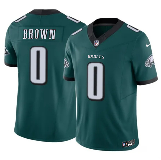 Men's Philadelphia Eagles #0 Hollywood Brown Green 2026 F.U.S.E. Vapor Untouchable Limited Stitched Football Jersey Men's Philadelphia Eagles #0 Hollywood Brown Green 2026 F.U.S.E. Vapor Untouchable Limited Stitched Football Jersey