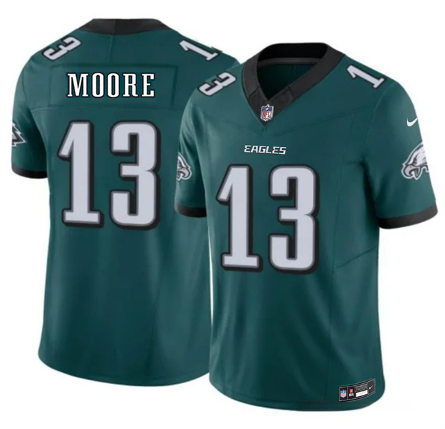 Men's Philadelphia Eagles #13 Elijah Moore Green 2026 F.U.S.E. Vapor Untouchable Limited Stitched Football Jersey Men's Philadelphia Eagles #13 Elijah Moore Green 2026 F.U.S.E. Vapor Untouchable Limited Stitched Football Jersey