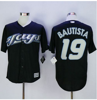 Blue Jays #19 Jose Bautista Black New Cool Base Stitched MLB Jersey