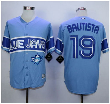 Toronto Blue Jays #19 Jose Bautista Light Blue Exclusive New Cool Base Stitched MLB Jersey