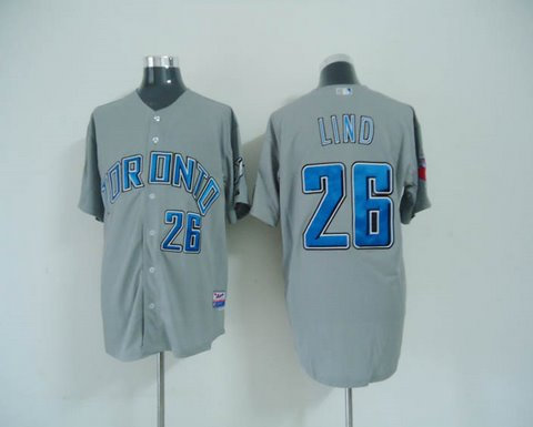 Toronto Blue Jays 26 LIND grey Cool Base Jersey