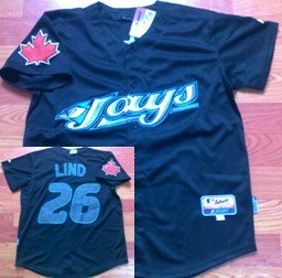 Toronto Blue Jays #26 Adam Lind Black Jersey