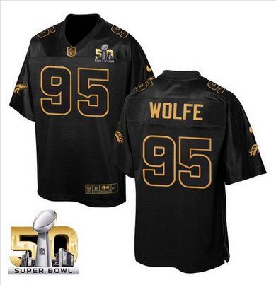 Nike Broncos #95 Derek Wolfe Black Super Bowl 50 Men's Stitched NFL Elite Pro Line Gold Collection Jersey