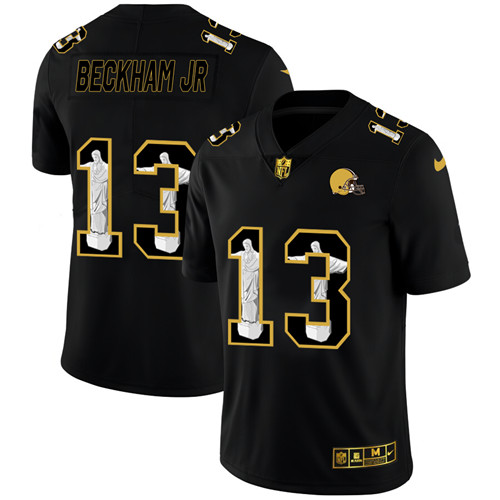 Cleveland Browns #13 Odell Beckham Jr. Men's Nike Carbon Black Vapor Cristo Redentor Limited NFL Jersey