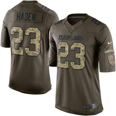 Men's Cleveland Browns 23 Joe Haden Nike Green Salute To Service Limited Jersey