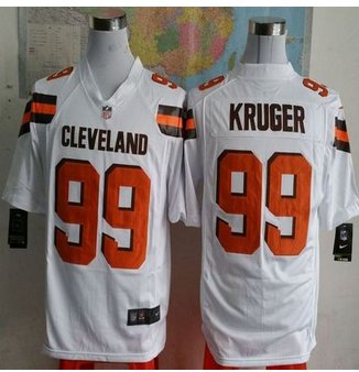 New Cleveland Browns #99 Paul Kruger White Men's Stitched NFL Game Jersey