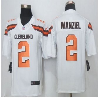 New Cleveland Browns #2 Johnny Manziel White Men's Stitched NFL Limited Jersey