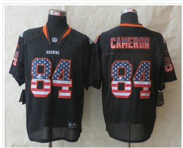 New Cleveland Browns #84 Jordan Cameron USA Flag Fashion Black Elite Jersey