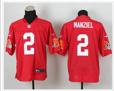 New Browns #2 Johnny Manziel Red Elite Jerseys
