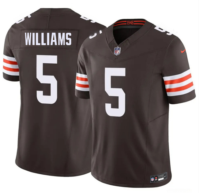 Men's Cleveland Browns #5 Quincy Williams Brown 2026 F.U.S.E. Vapor Limited Stitched Football Jersey Men's Cleveland Browns #5 Quincy Williams Brown 2026 F.U.S.E. Vapor Limited Stitched Football Jersey