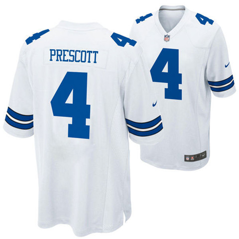 Dallas Cowboys #4 Dak Prescott White Nike Game Jersey