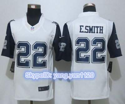 Nike Cowboys #22 Emmitt Smith White Men's Stitched NFL Limited Rush Jersey