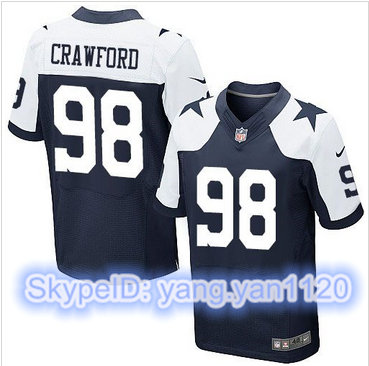 Nike Dallas Cowboys #98 Tyrone Crawford Navy Blue Thanksgiving Throwback Men's Stitched NFL Elite Jersey