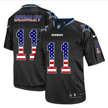 New Dallas Cowboys #11 Cole Beasley Black Men''s Stitched NFL Elite USA Flag Fashion Jersey