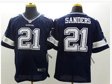 NEW Dallas Cowboys #21 Deion Sanders Navy Blue Team Color NFL Elite Jersey
