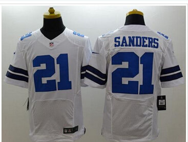 NEW Dallas Cowboys #21 Deion Sanders White NFL Elite Jersey