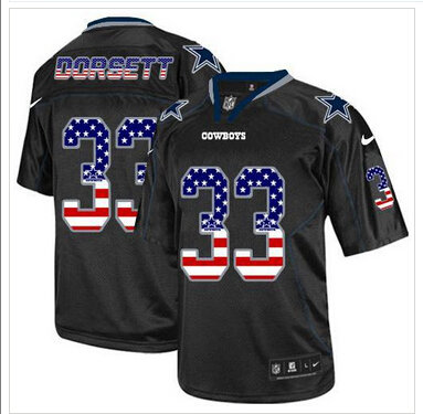 NEW Dallas Cowboys #33 Tony Dorsett Black NFL Elite USA Flag Fashion jersey
