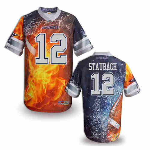 New Dallas Cowboys #12 Roger Staubach Color NFL Elite Fanatical Version Jersey
