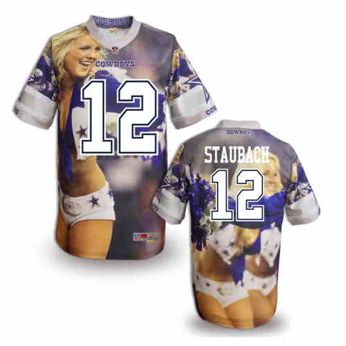 New Dallas Cowboys 12 Roger Staubach Color NFL Elite Fanatical Version Jerseys