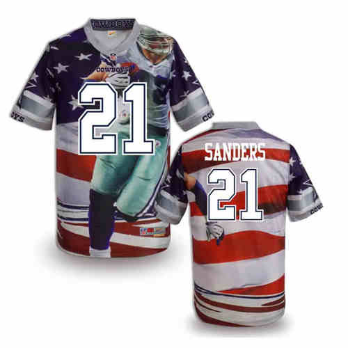 New Dallas Cowboys 21# Deion Sanders Color NFL Elite Fanatical Version Jersey
