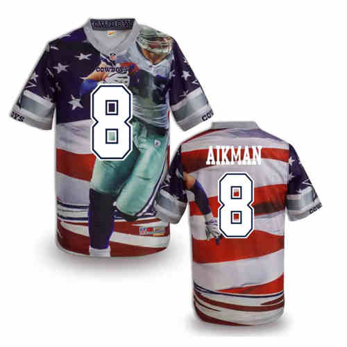 New Dallas Cowboys 8# Troy Aikman Color NFL Elite Fanatical Version Jersey