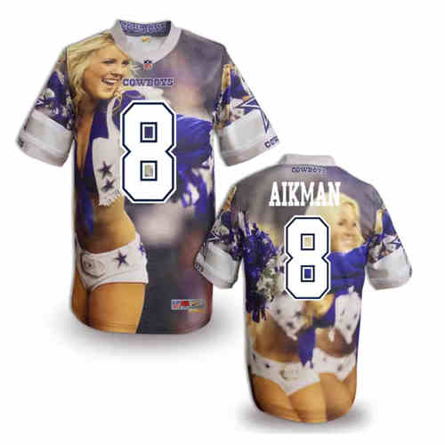 New Dallas Cowboys 8 Troy Aikman Color NFL Elite Fanatical Version Jerseys