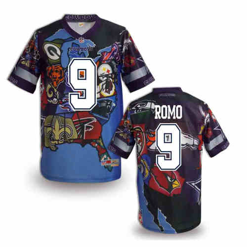 New Dallas Cowboys 9# Tony Romo Color NFL Elite Fanatical Version Jerseys