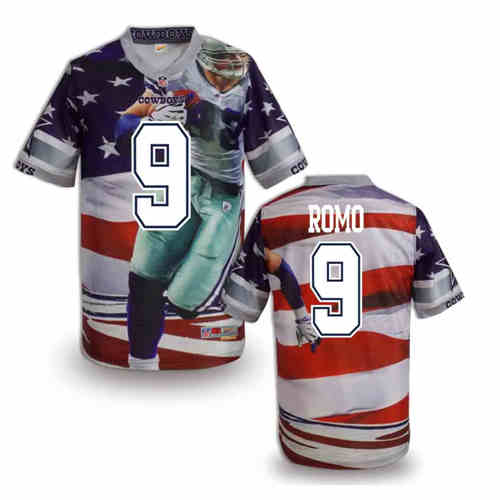 New Dallas Cowboys 9# Tony Romo Color NFL Elite Fanatical Version Jersey