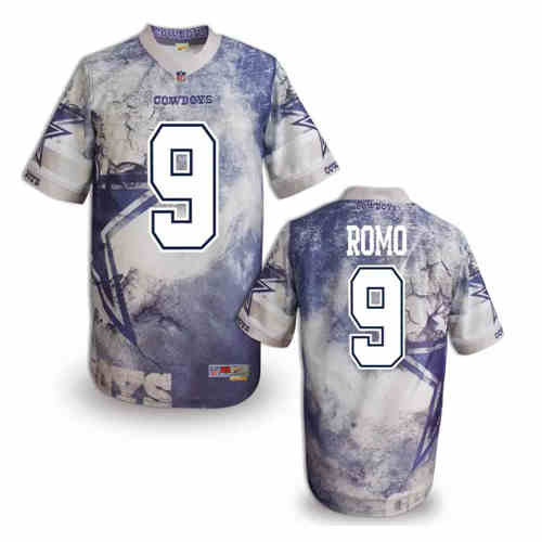 New Dallas Cowboys 9 Tony Romo Color NFL Elite Fanatical Version Jersey