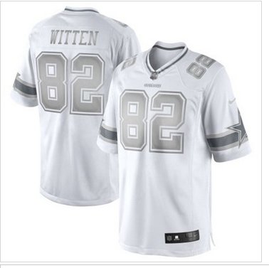 New Dallas Cowboys #82 Jason Witten White Platinum Jersey