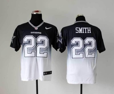 EW Dallas Cowboys 22 e.smith Blue White Drift Fashion II Elite NFL Jerseys