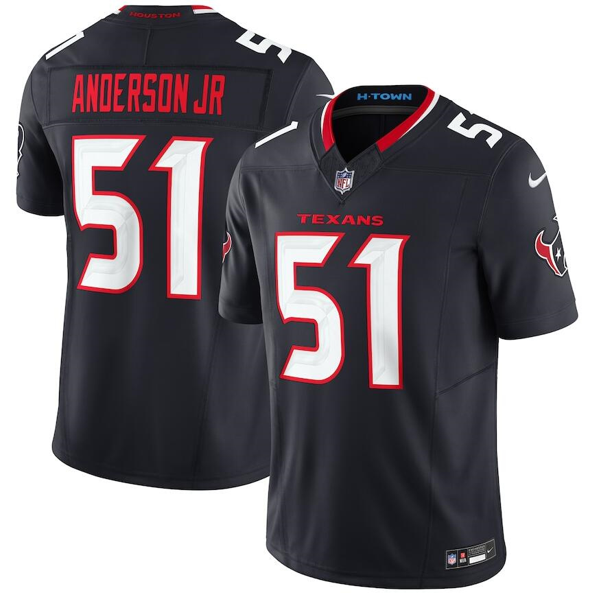 Men's Houston Texans Active Player Custom Navy 2024 F.U.S.E Vapor Stitched Jersey
