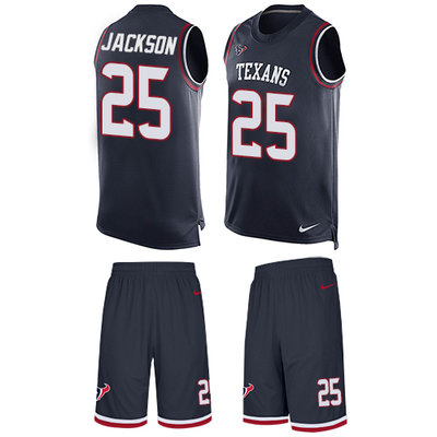 Nike Texans #25 Kareem Jackson Navy Blue Team Color Men's Stitched NFL Limited Tank Top Suit Jersey