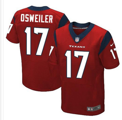 Nike Texans #17 Brock Osweiler Red Alternate Men's Stitched NFL Elite Jersey